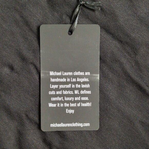 NWT Michael Lauren Black Pearl Embellished Long Sleeve Crew Neck Sweater Size M - Picture 8 of 10